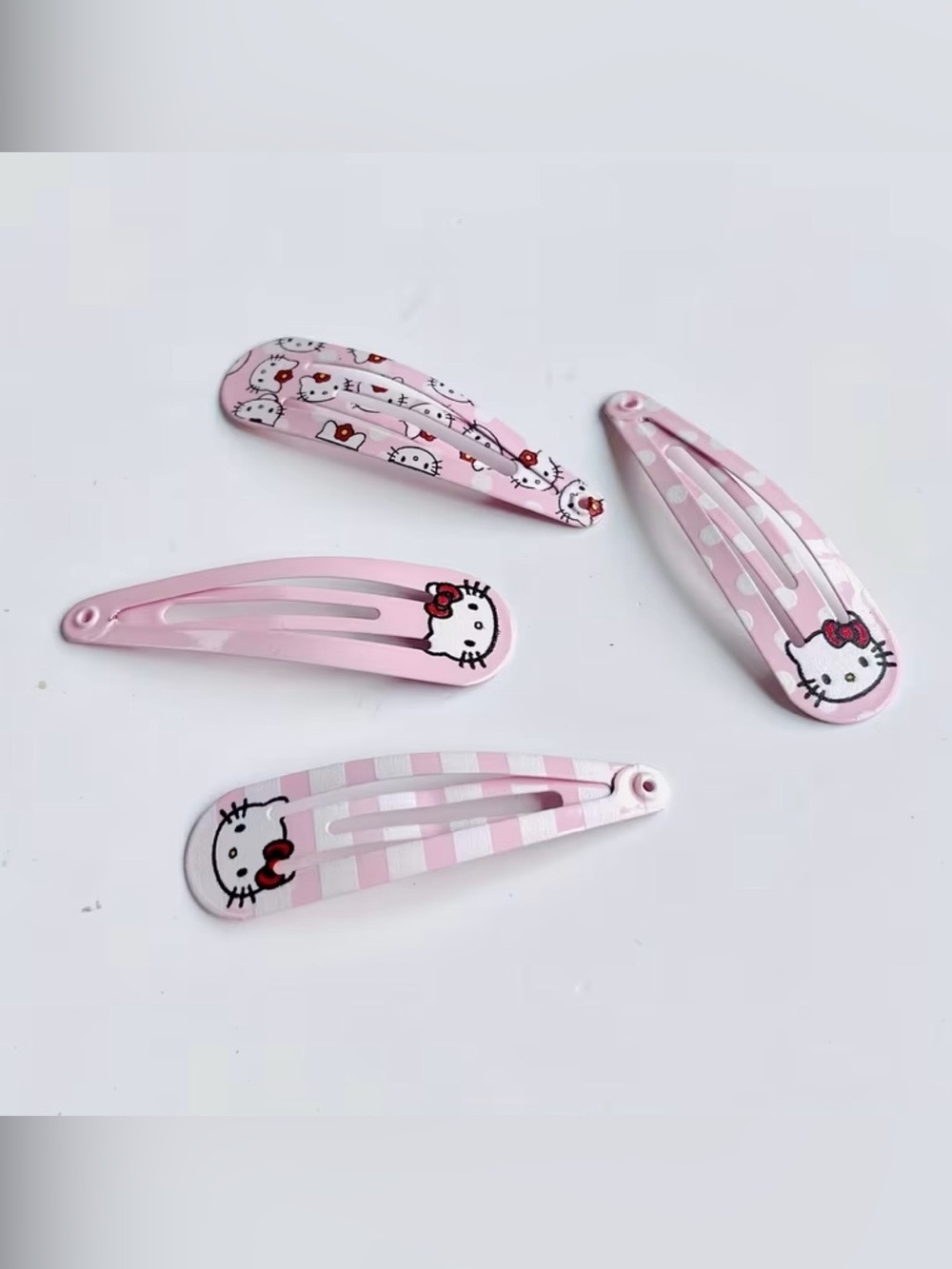 Pink Hello Kitty Snap Hair Clips - 4 Pack